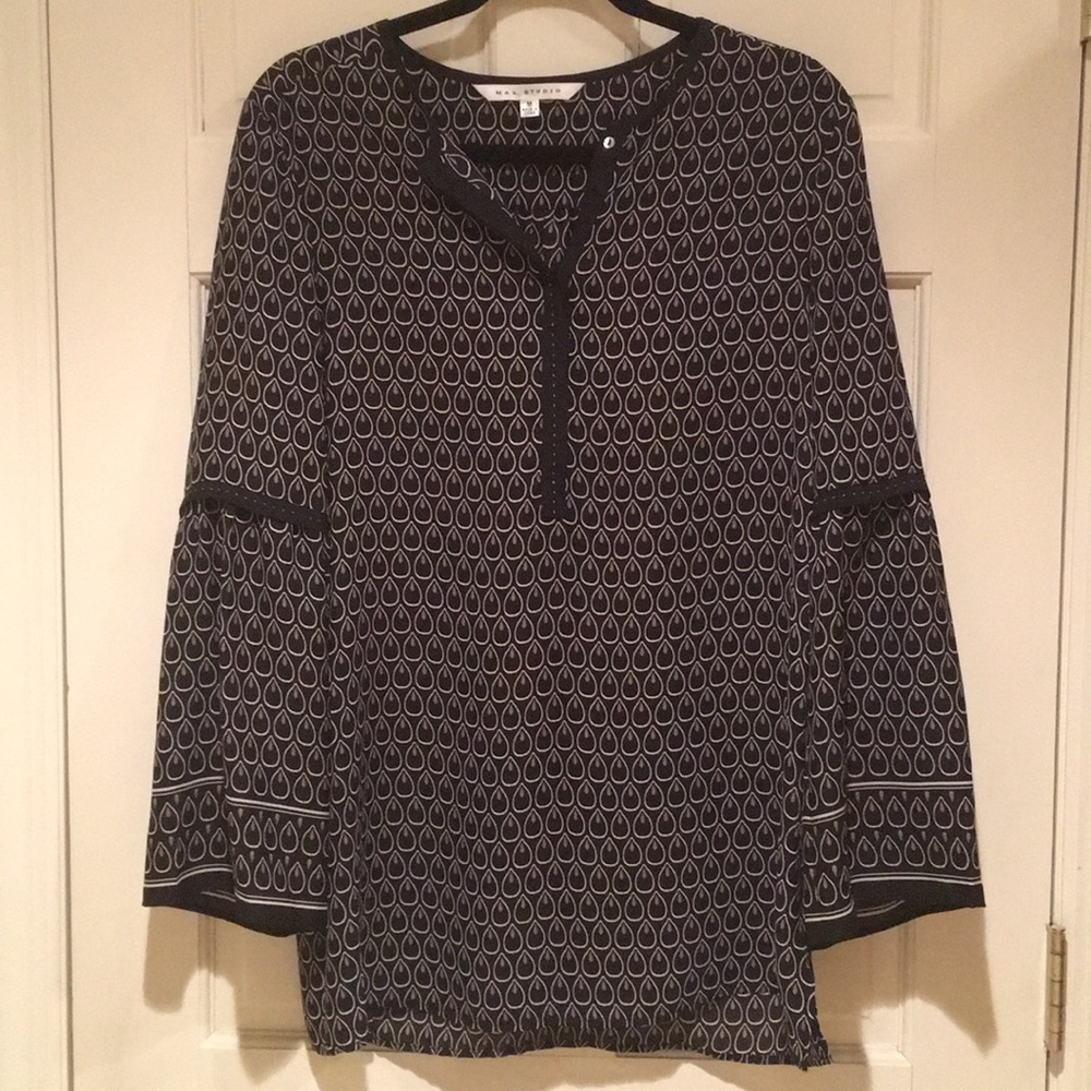 Max Studio Printed bell sleeve Tunic